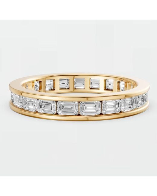 Aya Fine Jewelry Metallic 1.55 Ct Emerald Cut Lab Grown Diamond Eternity Ring