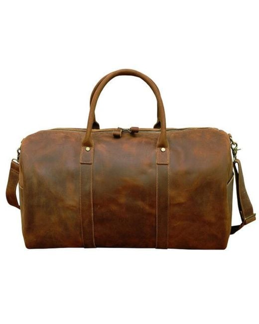 Touri Brown Genuine Leather Holdall