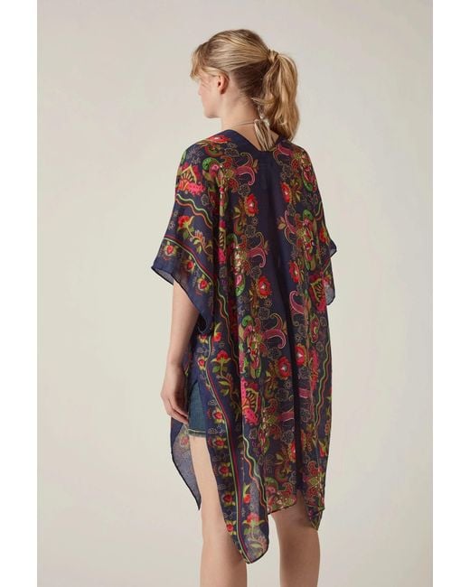 James Lakeland Blue Paisley Floral Kaftan