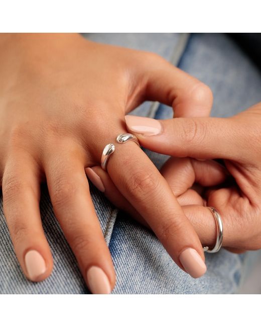 Lily Charmed Metallic Sterling Open Paw Hug Ring