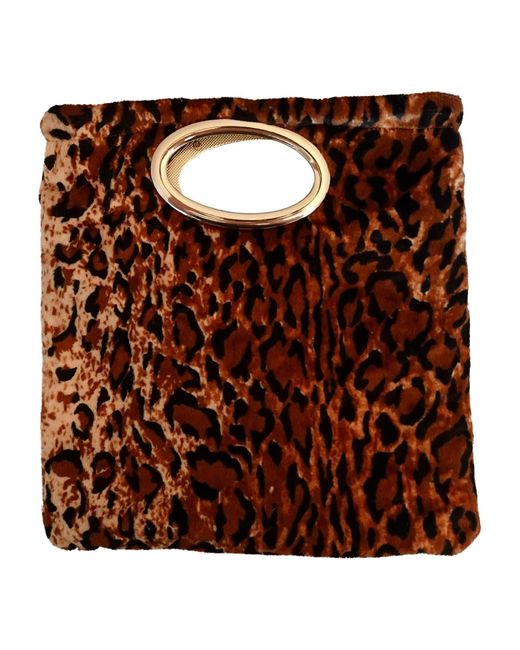 Romer Millinery Green Morphy Moldable Leopard Print Velvet Clutch With Handles