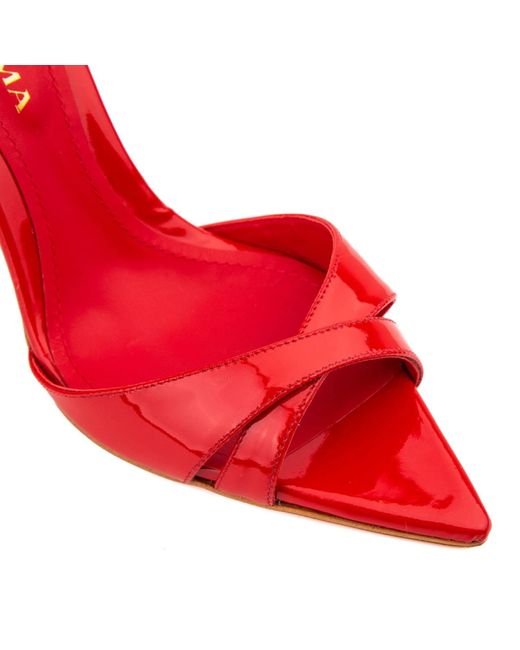 Ginissima Red Thea Bloody Patent Leather Sandals