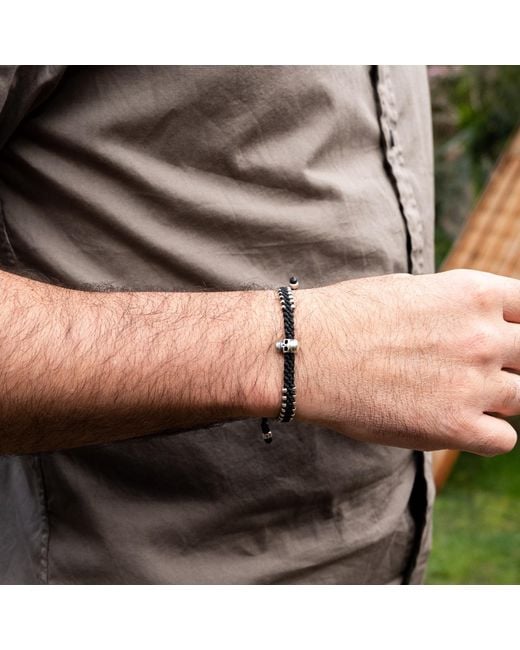 Harbour Uk Blue Urban Rope Bracelet For With Detail – Skull Connection for men