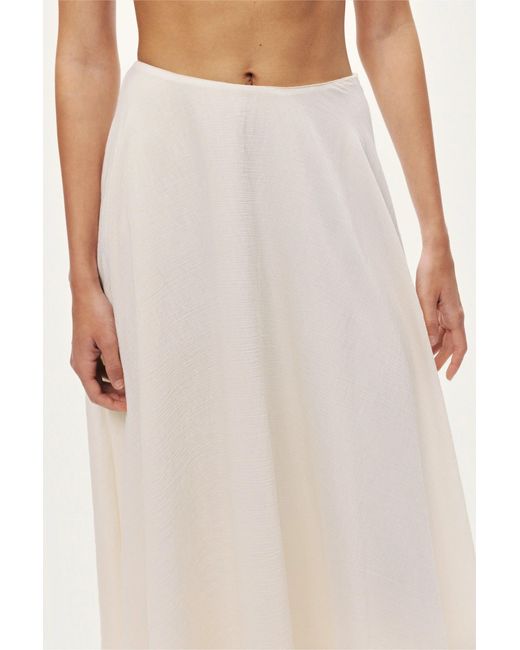 Nocturne White Flowy High-Waisted Midi Skirt