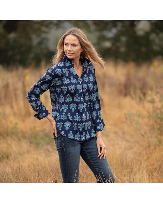 At Last Blue Viscose Double Cuff Shirt