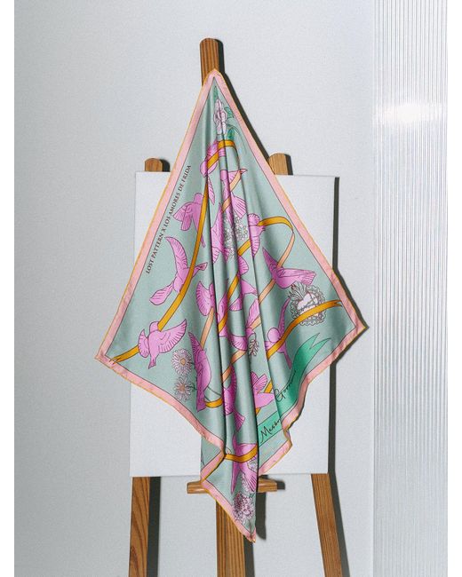 Lost Pattern Multicolor Frida X Lost Pattern House Of Frida Silk Bandana Scarf