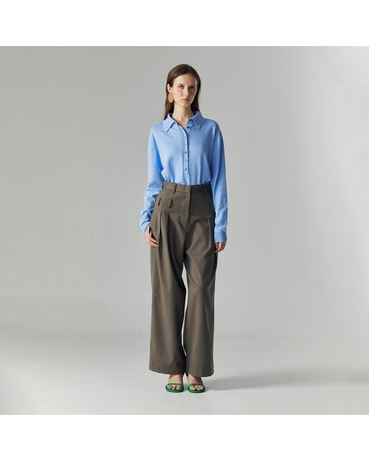 Ats the Label Gray Neutrals Alora Double Belted Pants