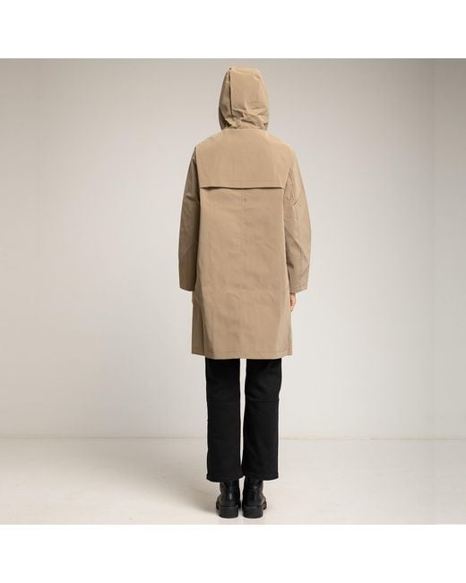 Tantra Spain Sl Natural Neutrals Waterproof Coat With Hood And Clip Closure