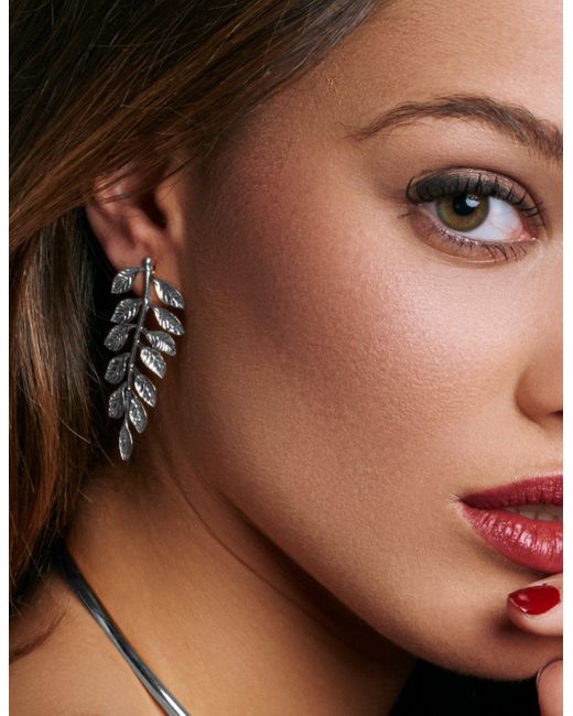 Lavani Jewels Metallic Leaf Veli Earrings