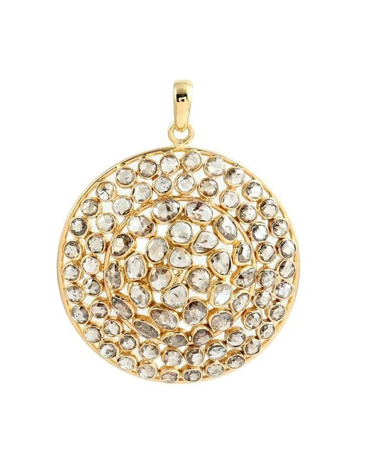 Artisan Metallic Polki Diamond Disc Pendant