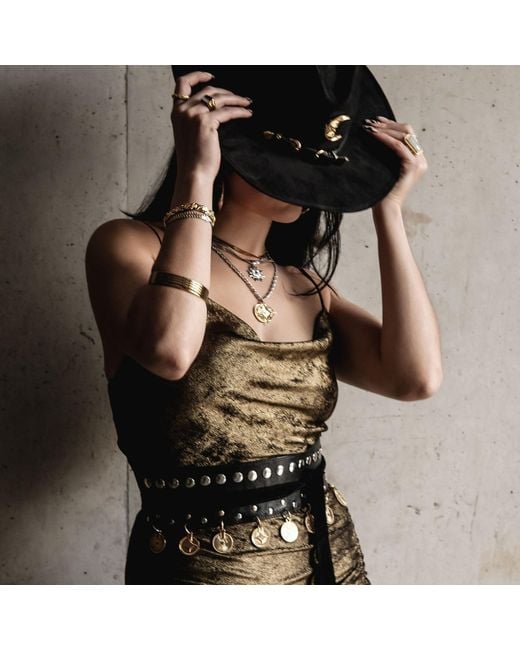 Indigolush Black Coins Wrap Belt