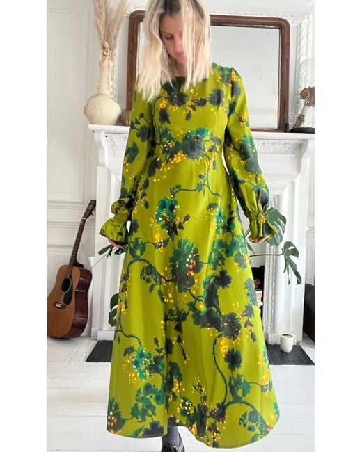 Klements Green Peggy Silk Dress