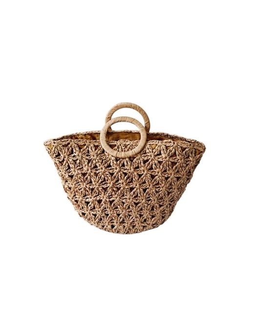 Springmoonatelier Brown Handmade Raffia Lady Handbag