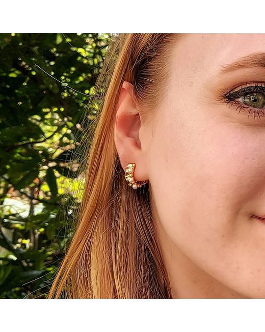 Grosse Metallic Pearl Clip On Earrings, Series Ruffle Pearl