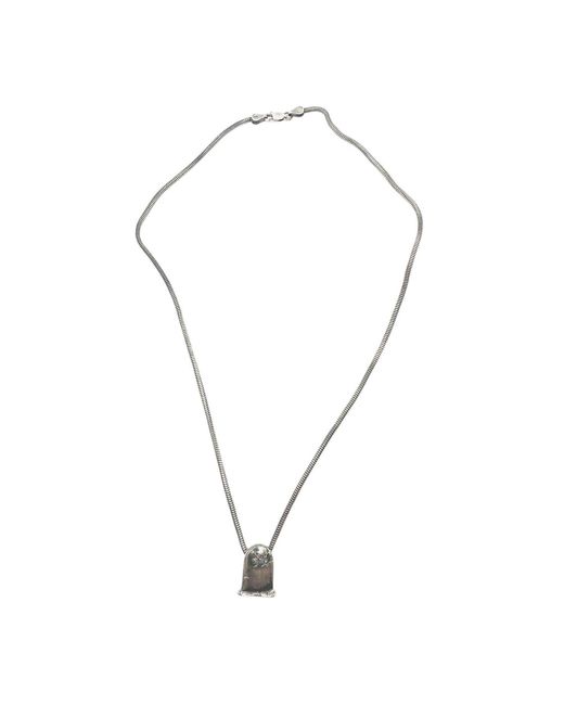 Tg-Jewellery by Tamara Gervasio Metallic Skeleton Grave Snake Chain Necklace Sterling for men
