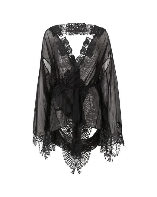 Belle -et-BonBon Black Bisoux Venetian Lace Kimono Best Seller To Xl Perfect Fit