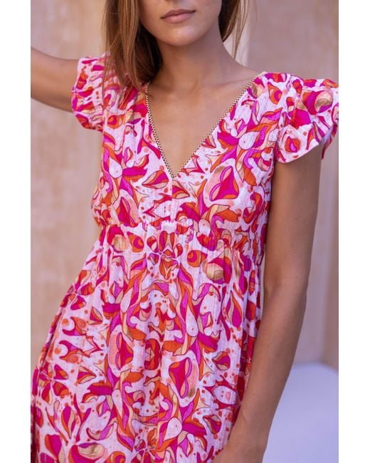 Sophia Alexia Pink Floral Fusion St Lucia Maxi Dress
