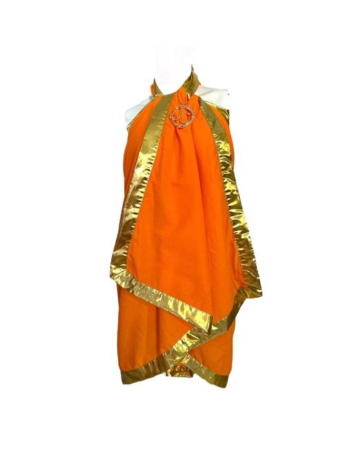 Julia Clancey Orange Cotton Voile Tigre Pendant Sarong