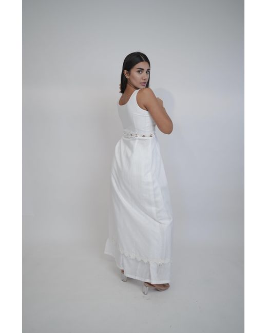 Muda Clothing Fz Llc White Margot Linen Top