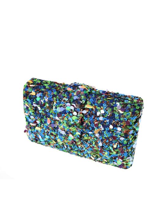Simitri Blue Peacock Clutch