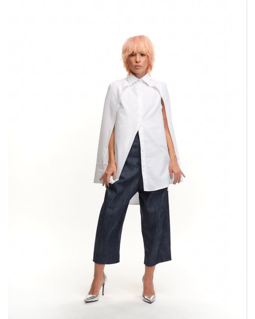 Clothes by Locker Room White Cape-Effect Button-Down Shirt