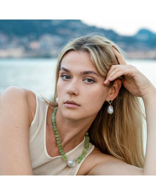 Vintouch Italy Green Artemis Quartz Necklace