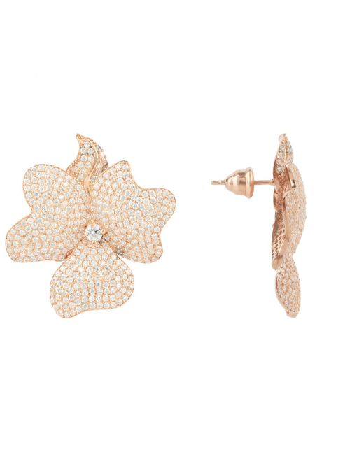 Latelita London Natural Rose Flower Large Stud Earrings Rose