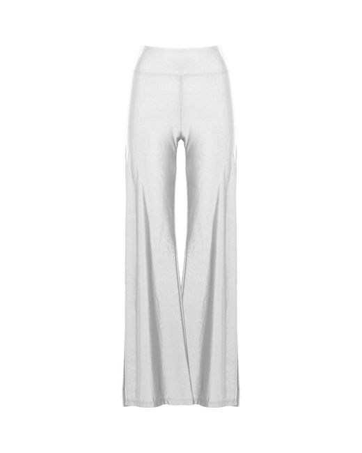 ANTONINIAS Gray Cleo High Waisted Stretch Wide Leg Pants With Side Slit