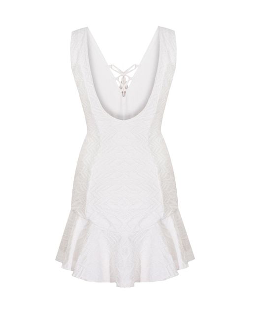 No'design White Duchess Ruffled Mini Dress