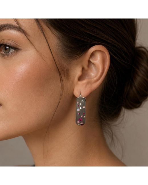 Gold & Honey Metallic Small Oval Confetti Hoop Earrings
