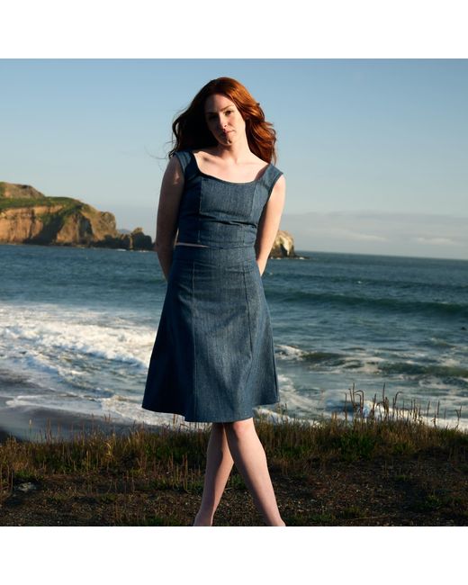 Italia A Collection Blue Denim Flare Skirt