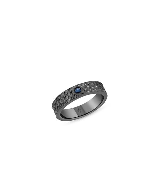 SALLY SKOUFIS Black Pioggia Ring With Natural Sapphire for men