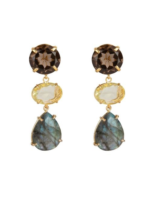 Bounkit Green Christa Earrings Clip On