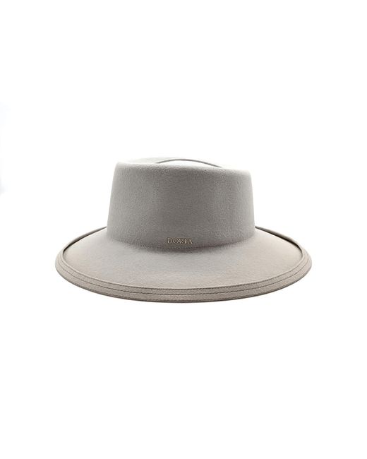 DORIA 1905 Gray Chalk Smooth Lapin Felt Hat With Leather Strap for men