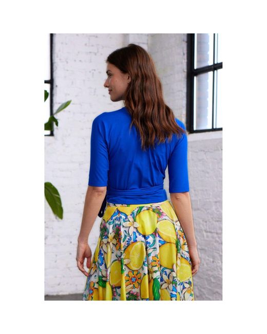 Marianna Déri Blue Royal Wrap Top