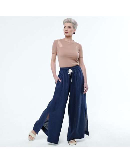 Metamorph Blue Palazzo Linen Pants