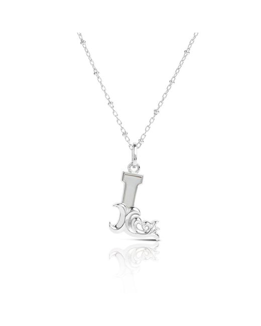 Kasun Metallic Solid L Initial Necklace With Mother Of Pearl