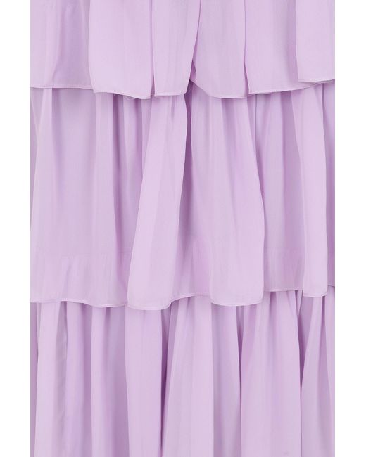Frock and Frill Purple Yolanda Floral Embellished Midi Dress