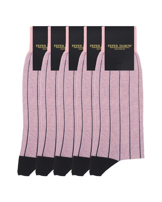 Peper Harow - Made in England Pink Groomsmen's Socks Bundle for men