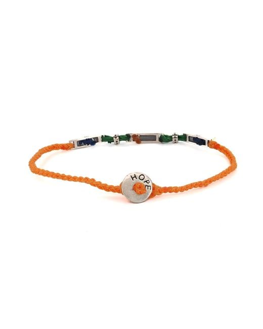 Ebru Jewelry Brown Sterling Spiritual Symbols Woven Hope Braided Bracelet for men