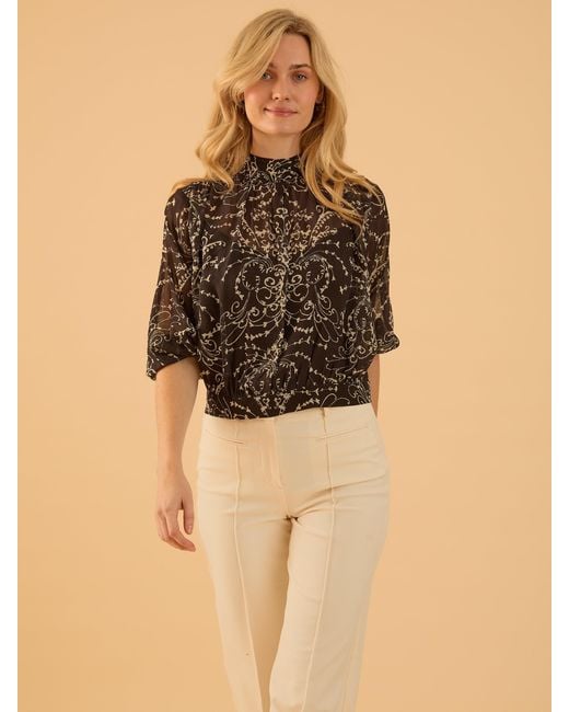 Rose & Nancy Black Freya Print Blouse