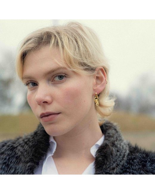 Shaded the Label Metallic Scorpion Droplet Huggie Hoop Earrings