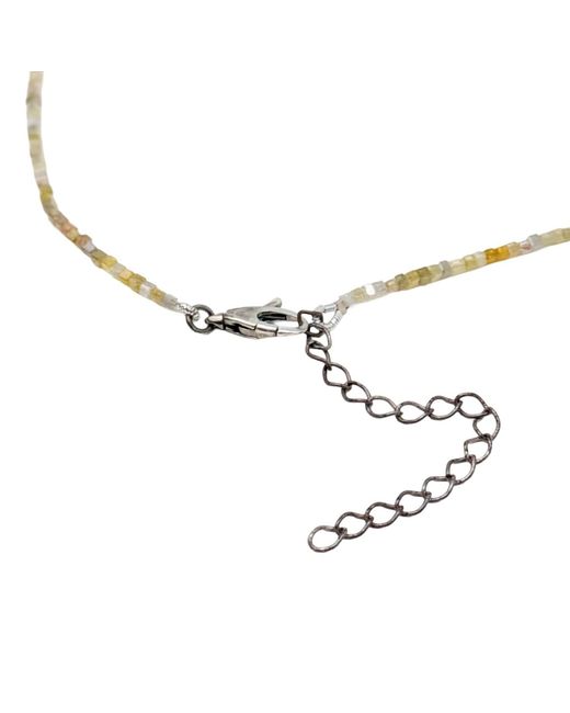 Rahul's Jewels Metallic 16"-18" Adjustable Length Genuine Diamond Cube And Keshi Pearl Necklace