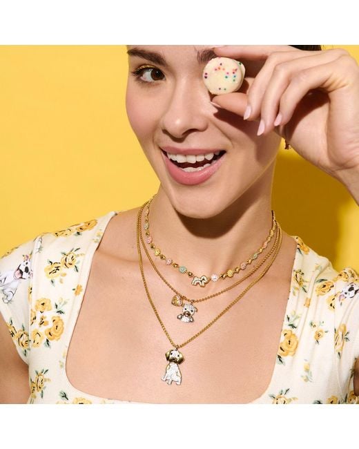 Cloud Haven Metallic Cz Pittie & Heart Pendant Necklace