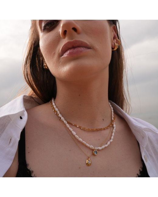 LINYA JEWELLERY Metallic Ella Oval Necklace