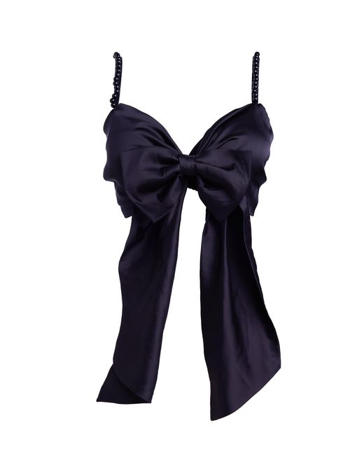 Noblesse Oblige Blue Bow Bra With Beads