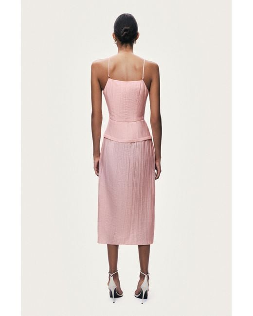 Nocturne Pink Spaghetti Strap Midi Dress