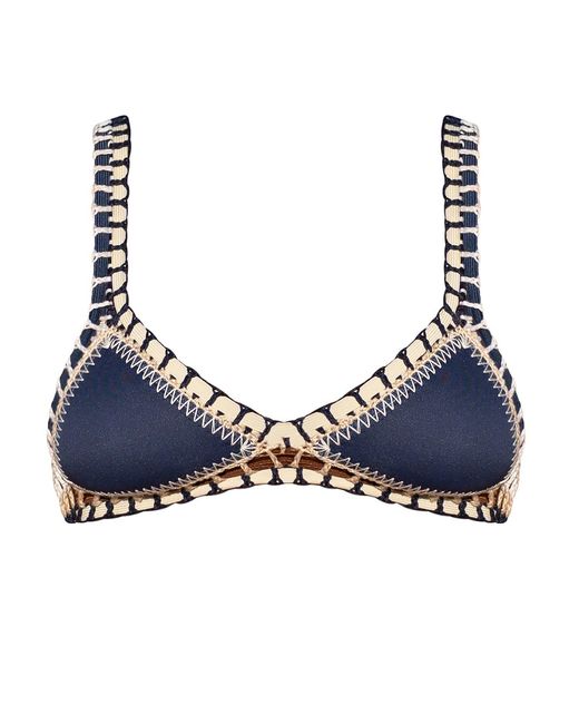 Luxsea Swimwear Blue Cannes Crochet Bikini Top