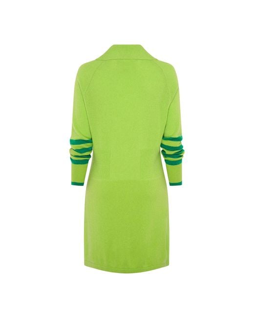 Beatrice von Tresckow Green Lime Longline Cashmere Cardigan