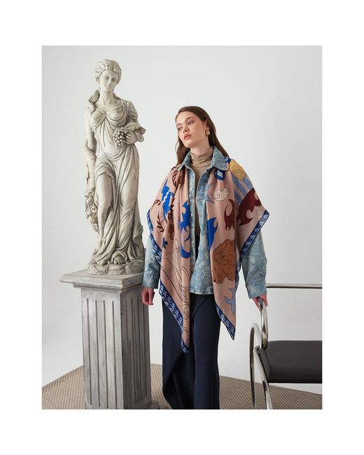 Iodes Blue Athens Large Shawl